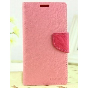 Текстурный чехол портмоне подставка на силиконовой основе с дизайнерской защелкой для HTC Desire 728 Розовый