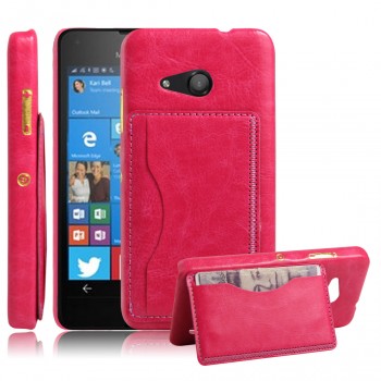 Дизайнерскийчехол накладка с отделениями для карты и подставкой для Microsoft Lumia 550 Пурпурный