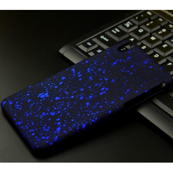 Пластиковый матовый дизайнерский чехол с голографическим принтом Звезды для HTC Desire 816 Синий