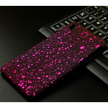 Пластиковый матовый дизайнерский чехол с голографическим принтом Звезды для HTC Desire 816 Розовый