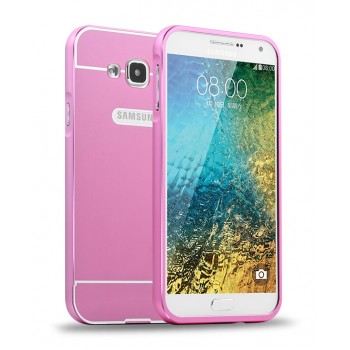 Двухкомпонентный чехол с металлическим бампером и поликарбонатной накладкой с отверстием для логотипа для Samsung Galaxy J7 Пурпурный