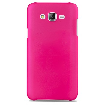 Пластиковый матовый непрозрачный чехол для Samsung Galaxy J7 Пурпурный