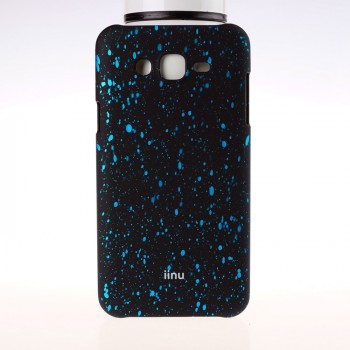 Пластиковый матовый дизайнерский чехол с голографическим принтом Звезды для Samsung Galaxy J7 Голубой