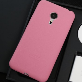 Силиконовый матовый софт-тач премиум чехол для Meizu Pro 5 Розовый