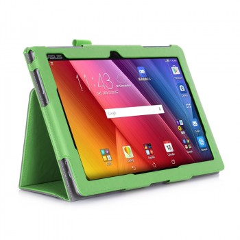 Чехол подставка с рамочной защитой экрана, внутренними отсеками и поддержкой кисти для ASUS ZenPad 10 Зеленый