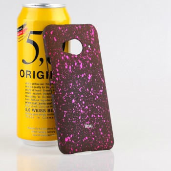 Пластиковый матовый дизайнерский чехол с голографическим принтом Звезды для HTC One ME Пурпурный