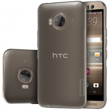 Силиконовый матовый полупрозрачный усиленный чехол с защитными заглушками для HTC One ME Серый