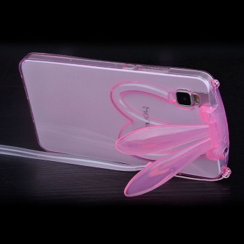 Силиконовый дизайнерский фигурный чехол Заяц со складными ушами для Huawei ShotX Розовый