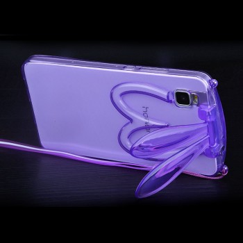 Силиконовый дизайнерский фигурный чехол Заяц со складными ушами для Huawei ShotX Фиолетовый