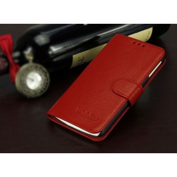 Кожаный чехол портмоне (нат. кожа) для Lenovo Vibe X Красный