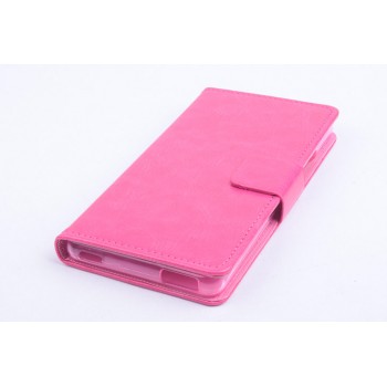 Глянцевый чехол флип подставка с застежкой и внутренними карманами для ZTE Nubia Z9 Mini Розовый