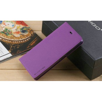 Чехол флип подставка на присоске и пластиковой основе текстура Линии для ZTE Nubia Z9 Mini Фиолетовый