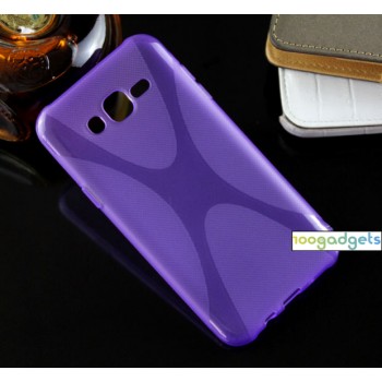 Силиконовый матовый чехол с нескользящей текстурой X для Samsung Galaxy J7 Фиолетовый