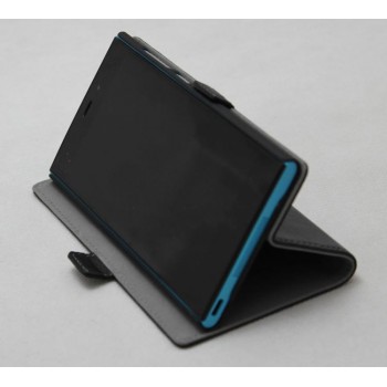 Кожаный чехол горизонтальная книжка подставка на силиконовой основе для ZTE Nubia Z9 Mini Черный
