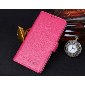 Кожаный чехол портмоне (нат. кожа крокодила) для ZTE Nubia Z9 Mini Розовый