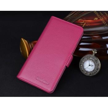 Кожаный чехол горизонтальная книжка (нат. кожа) с крепежной застежкой для ZTE Nubia Z9 Mini Пурпурный