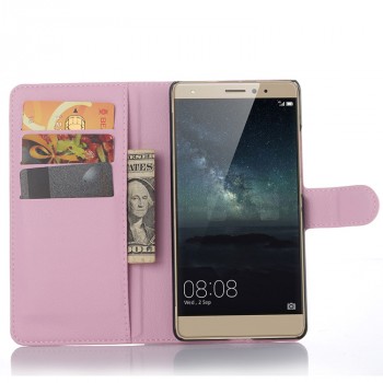 Чехол портмоне подставка на пластикокой основе и на магнитной защелке для Huawei Mate S Розовый