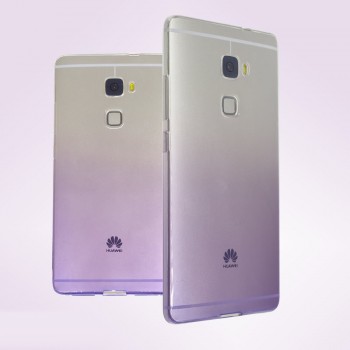 Силиконовый матовый полупрозрачный градиентный чехол для Huawei Mate S Фиолетовый