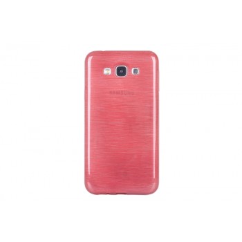 Силиконовый полупрозрачный чехол текстура Металлик для Samsung Galaxy J7 Красный