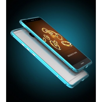 Металлический округлый бампер сборного типа на винтах для Huawei Mate S Синий