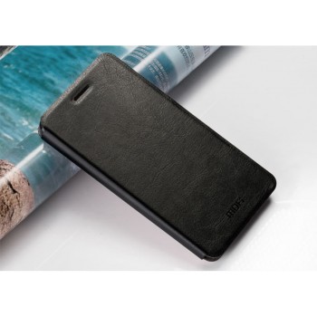 Глянцевый водоотталкивающий чехол флип подставка на силиконовой основе для Huawei Mate S Черный