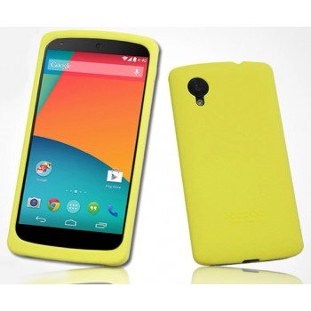 Премиум софт-тач силиконовый чехол для Google Nexus 5 Желтый