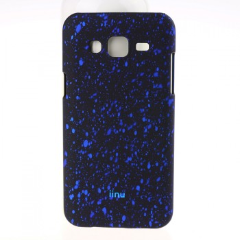 Пластиковый матовый дизайнерский чехол с голографическим принтом Звезды для Samsung Galaxy J5 Синий