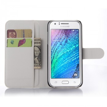 Чехол портмоне подставка на магнитной защелке для Samsung Galaxy J5 Белый