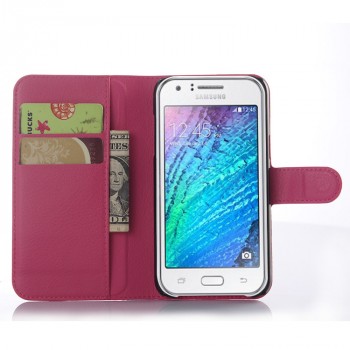Чехол портмоне подставка на магнитной защелке для Samsung Galaxy J5 Пурпурный