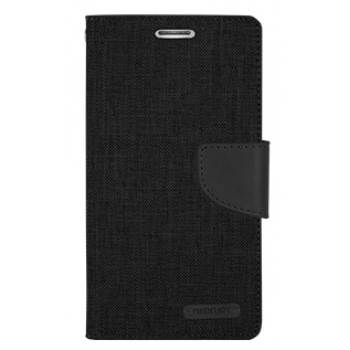 Чехол портмоне подставка на силиконовой основе с тканевым покрытием на магнитной защелке для Samsung Galaxy J5 Черный