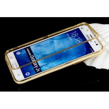 Двухкомпонентный силиконовый чехол горизонтальная книжка с акриловой полноразмерной транспарентной смарт крышкой для Samsung Galaxy J5 Желтый