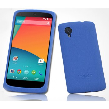 Премиум софт-тач силиконовый чехол для Google Nexus 5 Синий