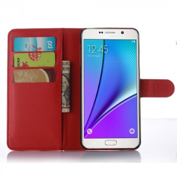 Чехол портмоне подставка с отсеком для карт и магнитной защелкой для Samsung Galaxy A5 (2016) Красный