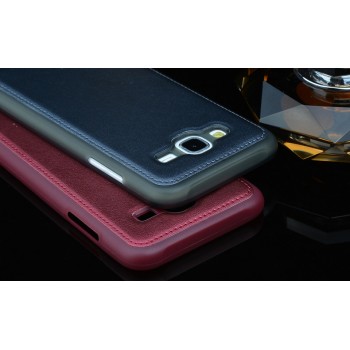 Силиконовый чехол накладка для Samsung Galaxy J5 с текстурой кожи Красный