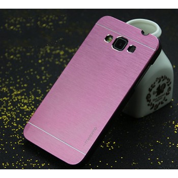 Антиударный гибридный пластиковый чехол с металлической крышкой для Samsung Galaxy J5 Розовый