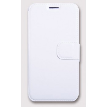 Чехол флип подставка на пластиковой основе с отделением для карт на магнитной защелке для Samsung Galaxy J5 Белый