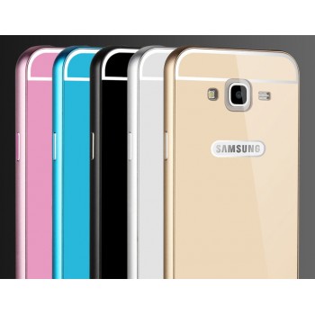Двухкомпонентный чехол с металлическим бампером и поликарбонатной накладкой с отверстием для логотипа для Samsung Galaxy J5