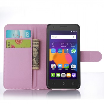 Чехол портмоне подставка с защелкой для Alcatel One Touch POP 3 5 Розовый