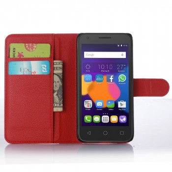 Чехол портмоне подставка с защелкой для Alcatel One Touch POP 3 5 Красный