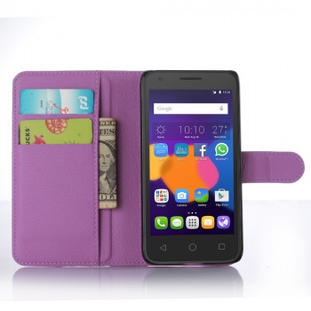 Чехол портмоне подставка с защелкой для Alcatel One Touch POP 3 5 Фиолетовый