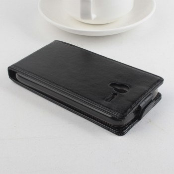 Чехол вертикальная книжка на силиконовой основе с магнитной застежкой для Alcatel One Touch Pixi 3 (4.5) Черный