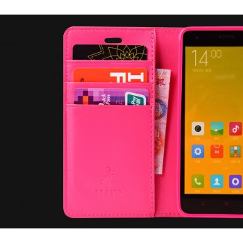 Чехол портмоне подставка на силиконовой основе с защелкой для Xiaomi RedMi 2 Пурпурный