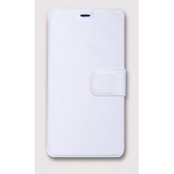 Глянцевый чехол флип подставка на пластиковой основе с отделением для карты для Xiaomi RedMi 2 Белый