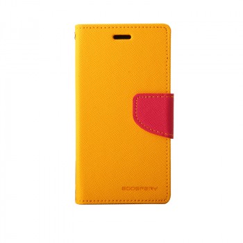 Текстурный чехол портмоне подставка с дизайнерской застежкой для Xiaomi RedMi 2 Оранжевый
