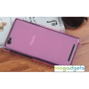 Силиконовый матовый полупрозрачный чехол для Philips S616 Розовый
