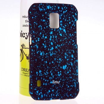 Пластиковый матовый дизайнерский чехол с голографическим принтом Звезды для Samsung Galaxy S5 Active Голубой