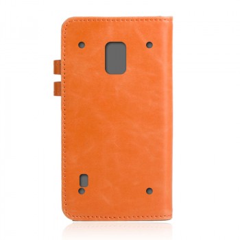 Чехол портмоне подставка на пластиковой транпарентной основе с защелкой для Samsung Galaxy S5 Active Оранжевый