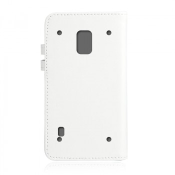 Чехол портмоне подставка на пластиковой транпарентной основе с защелкой для Samsung Galaxy S5 Active Белый