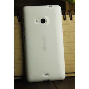 Силиконовый глянцевый непрозрачный чехол для Nokia Lumia 730/735 Белый