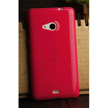 Силиконовый глянцевый непрозрачный чехол для Nokia Lumia 730/735 Красный